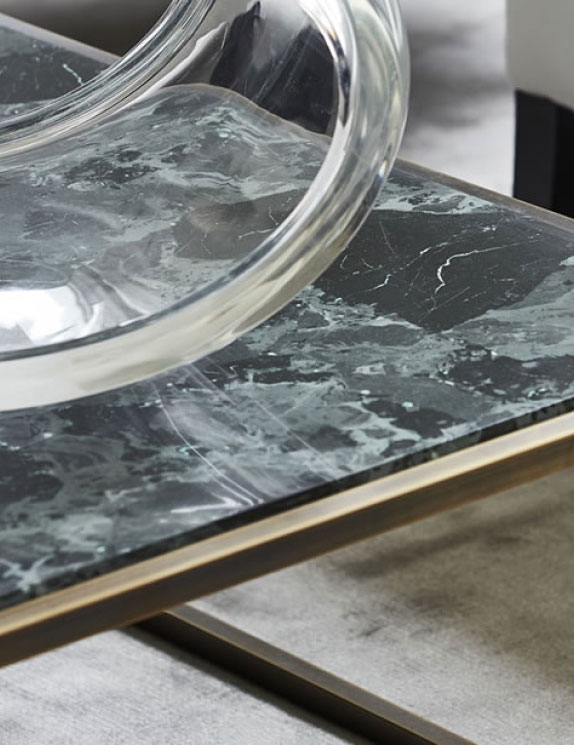 Marble and metal contrast central table