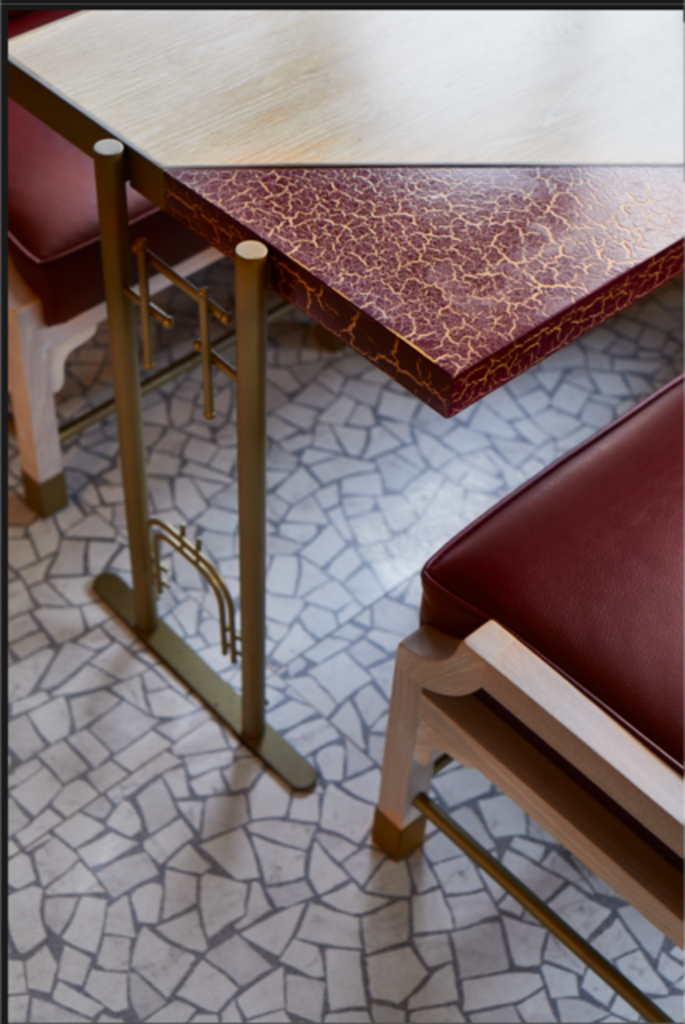 Intricate marble table & floor detail