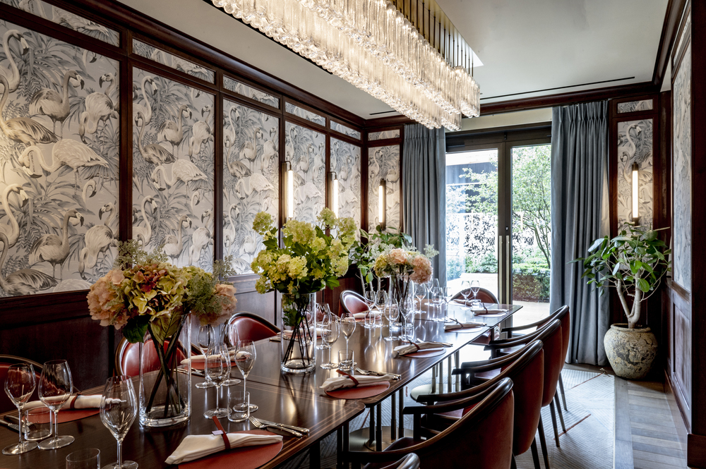 Elegant private dining room landscape