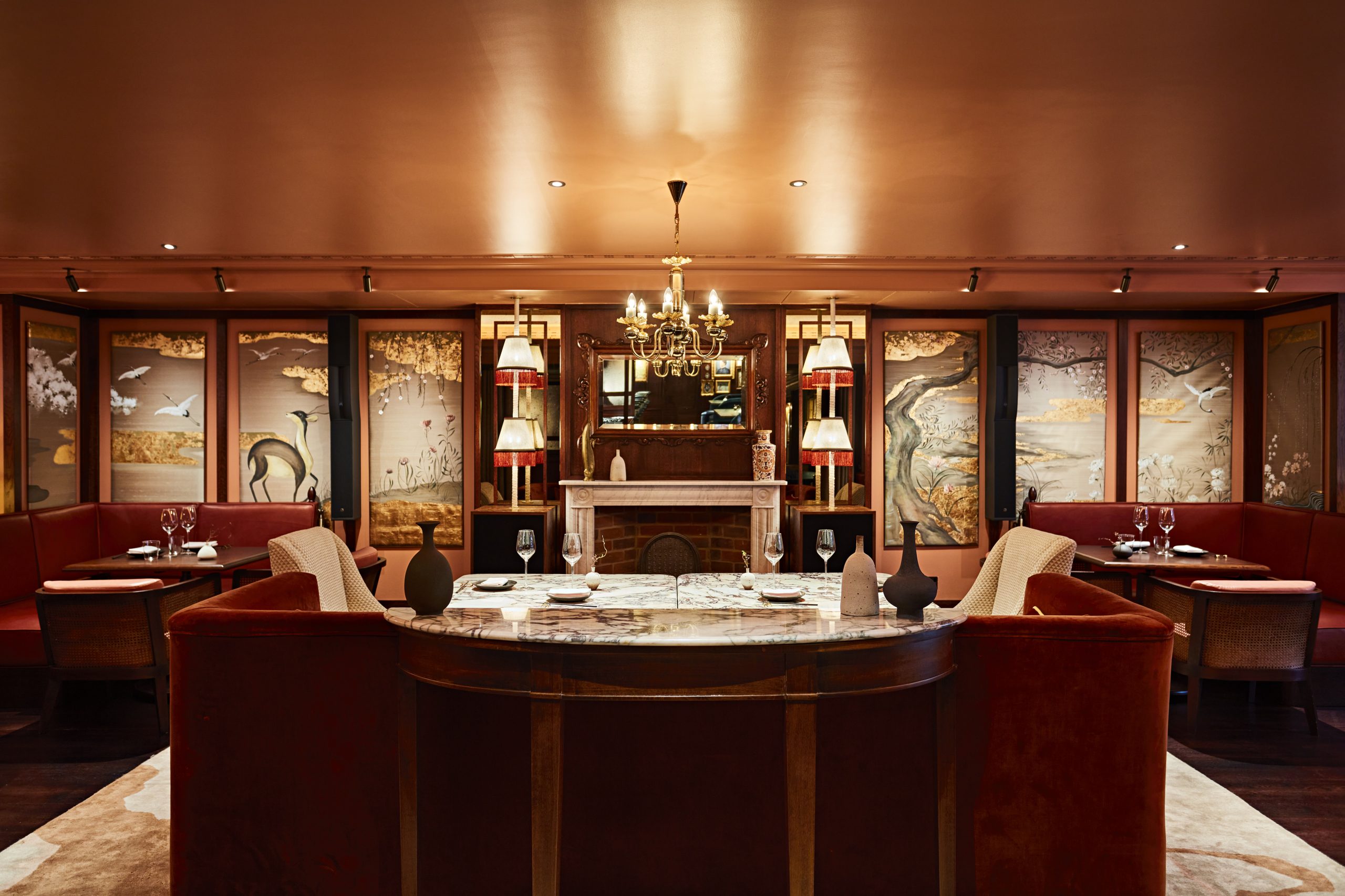 Elegant Curio Lounge: Lavish décor in wider view